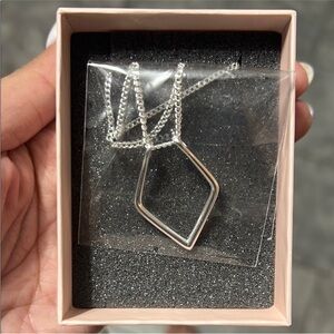 Elegant Silver Geometric Ring holder Necklace